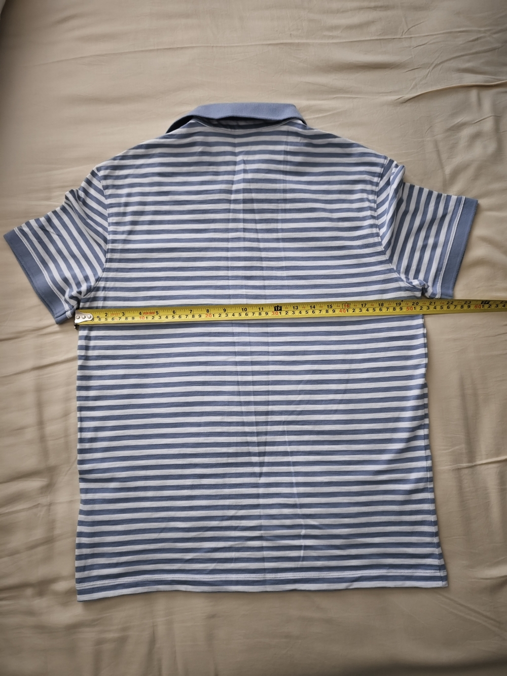 Michael Kors Men’s Blue and White Striped Polo Shirt - Picture 5 of 5